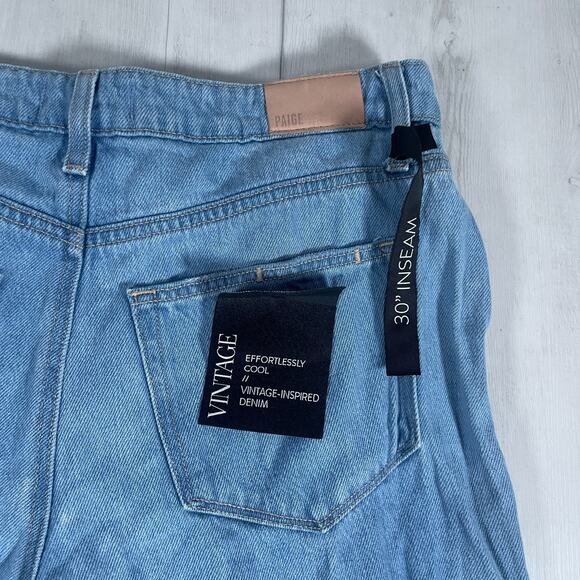 Paige Jeans Womens 29 Harper Wide Leg Light Blue Distressed Hem Relaxed Pants - Picture 7 of 16